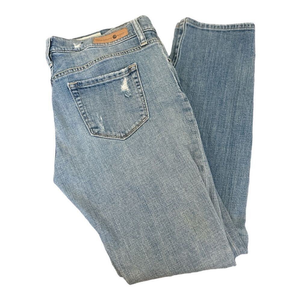 Treasure & Bond - Boyfriend Fit Ripped Faded Denim Jeans - Size 27 - Picture 14 of 15